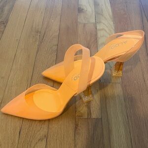 Orange ALDO heels size 6.5- brand new!